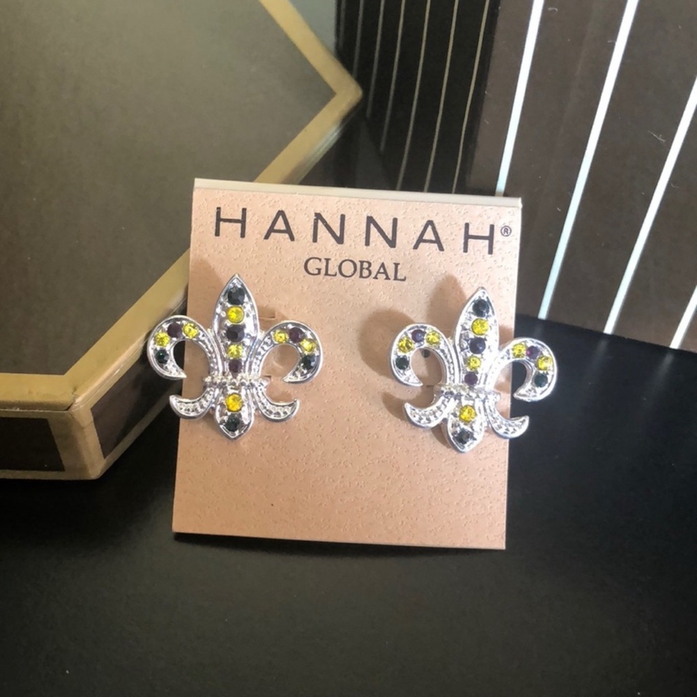 Hannah Global Silver Fleur-de-Lis Earrings